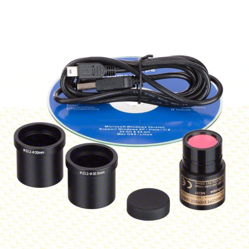 AmScope M158C-2L-E2 Compound Monocular Microscope, 2MP Camera