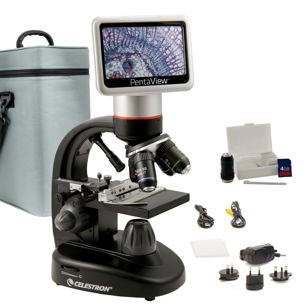 Celestron TetraView LCD Digital Microscope with 180Â° Swivel Screen