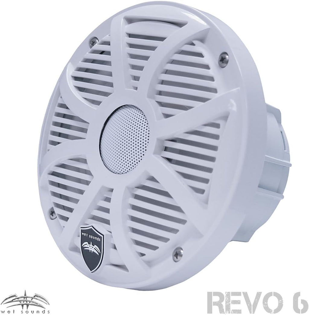 Wet Sounds (4 Pairs REVO 6-SWW 6.5 in Marine LED Coaxial Speakers
