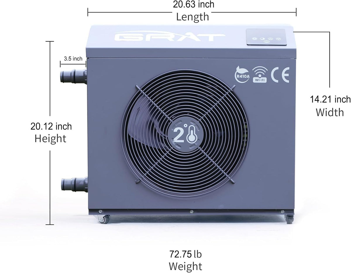 GRAT 1.5HP Chiller for Cold Plunge Tub Set