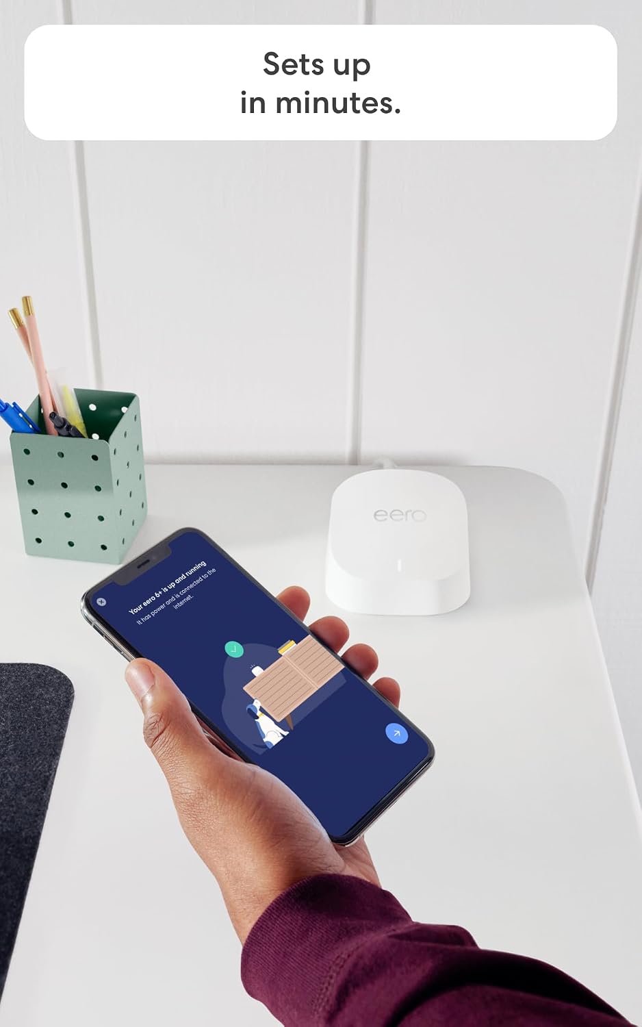 Amazon eero 6+ mesh wifi router - Supports internet plans up to a Gigabit, Coverage up to 1,500 sq. ft., Connect 75+ devices, 1-pack