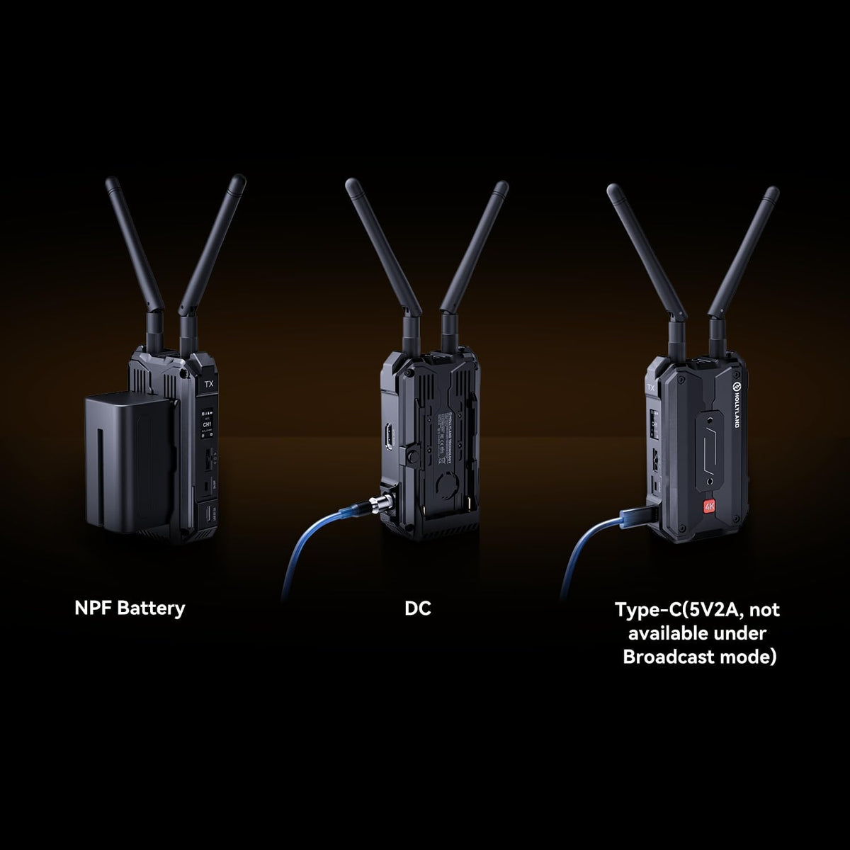 Hollyland Pyro H Wireless HDMI Video Transmission System, Dual-Band 4K30/1080p60 1300ft Los Range 60ms Latency, Up to 4 Receiver, Smart Channel Scan, UVC Live Stream (1TX+1RX)
