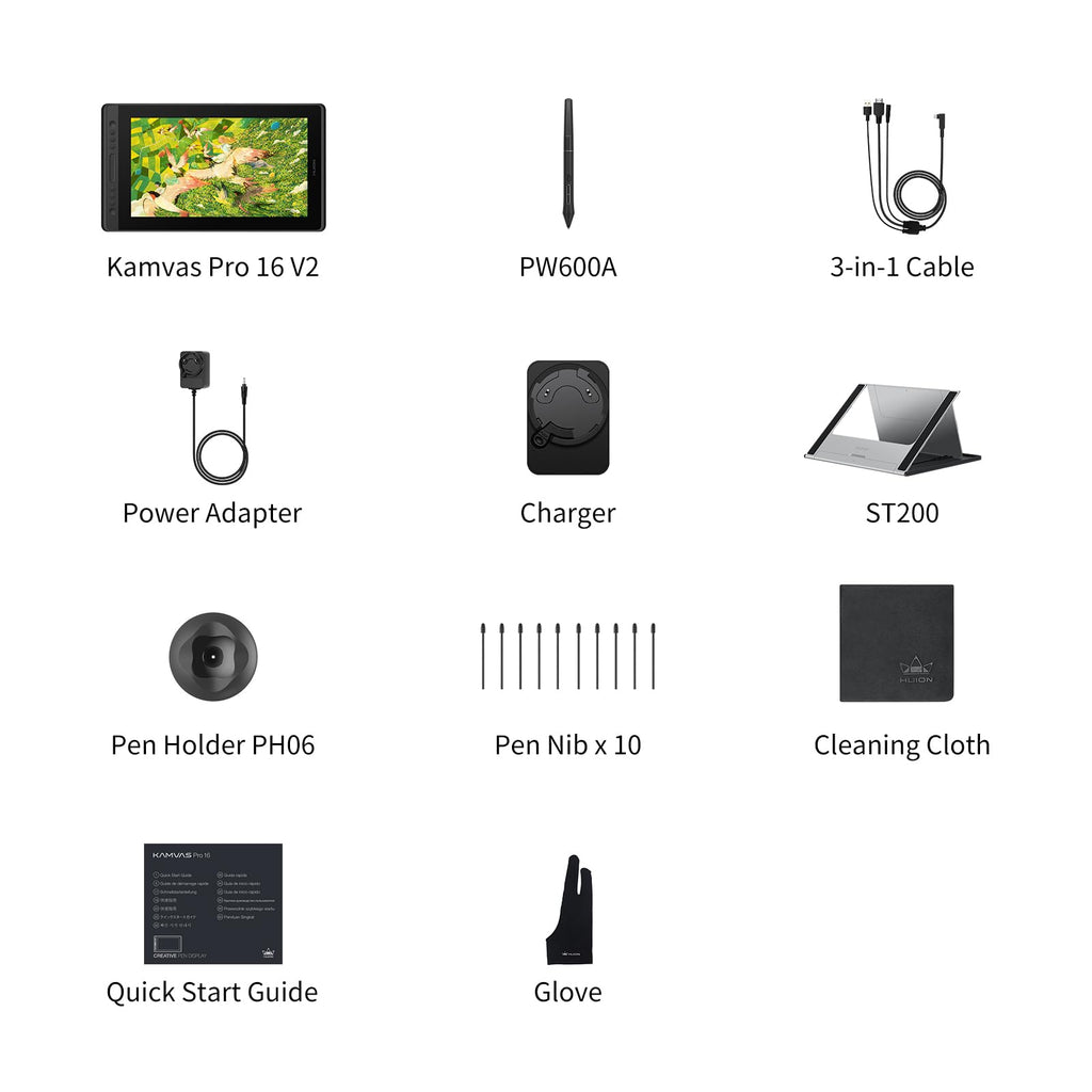 HUION Kamvas 13 (Gen 3) Drawing Tablet with Screen, Dual Dial, 13.3", Black