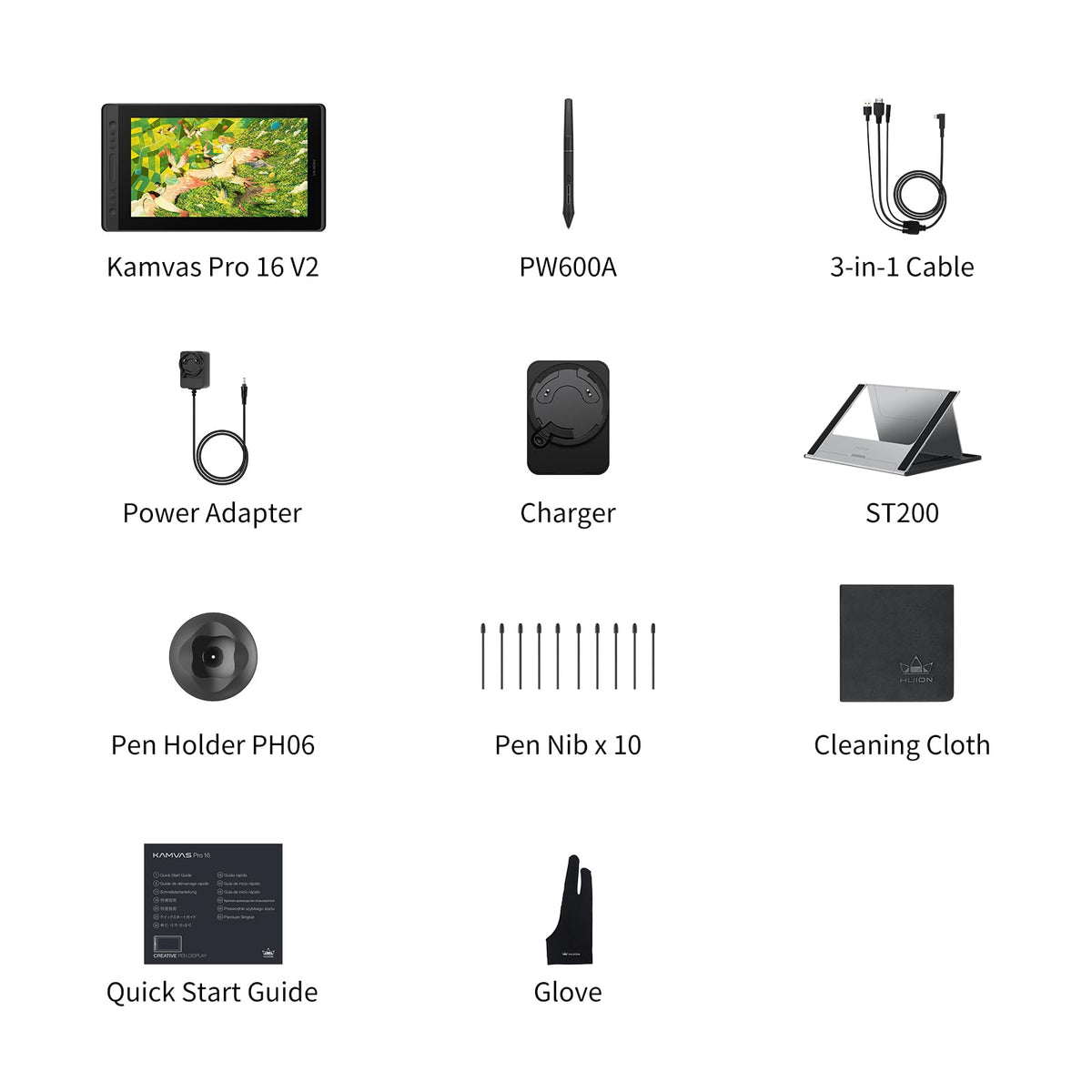 HUION Kamvas 13 (Gen 3) Drawing Tablet with Screen, Dual Dial, 13.3", Black