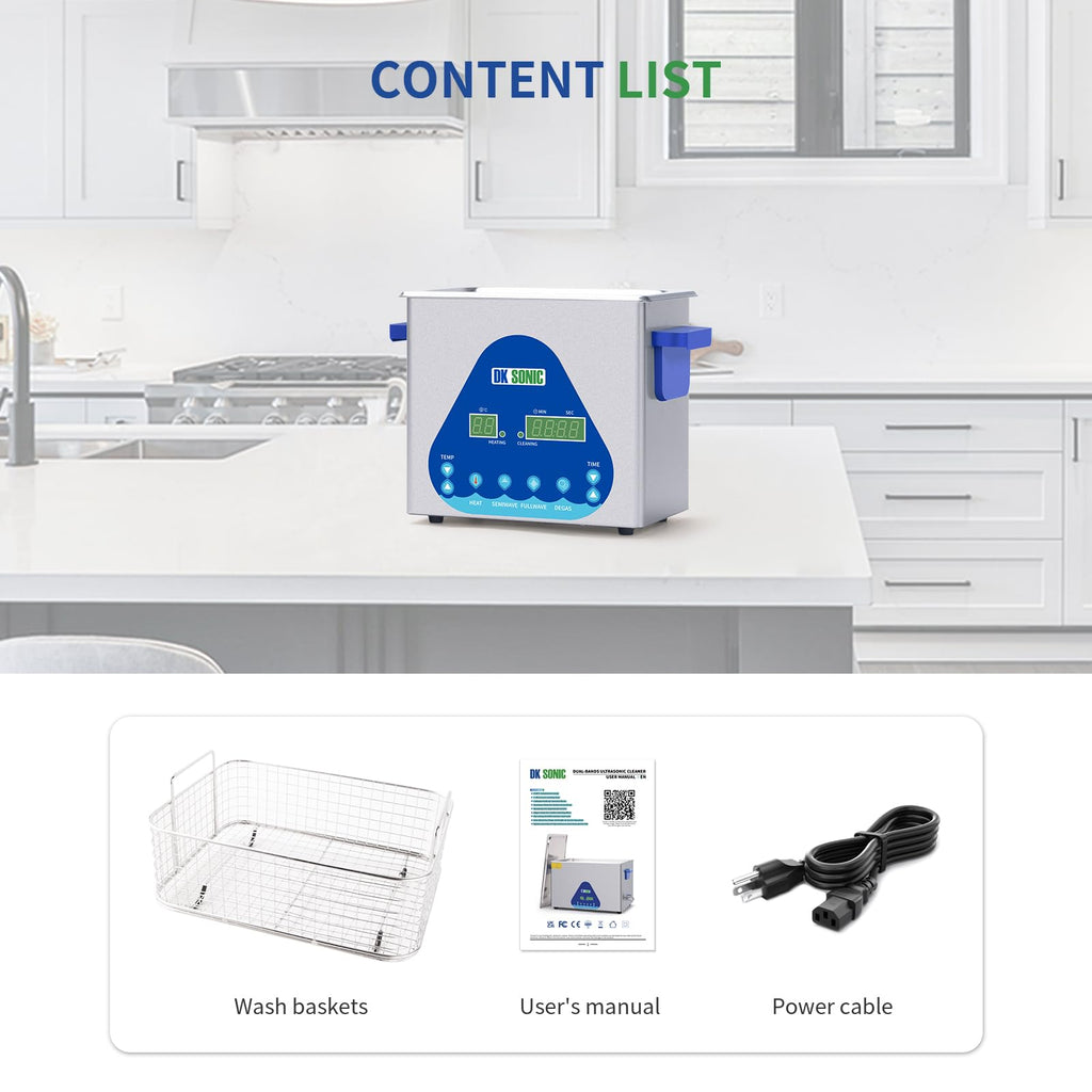 DK SONIC Ultrasonic Cleaner 10L,240W Industrial Ultrasonic Parts Cleaner with Heater&Timer, Digital Control&Basket, Multiple Functions for Motorcycle Engines,Carburetors, Chains