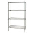 4-Shelf, Stainless Steel Wire Shelving Unit - 18 X 54 X 86 In.