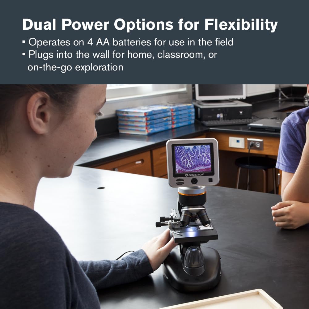 Celestron TetraView LCD Digital Microscope with 180Â° Swivel Screen