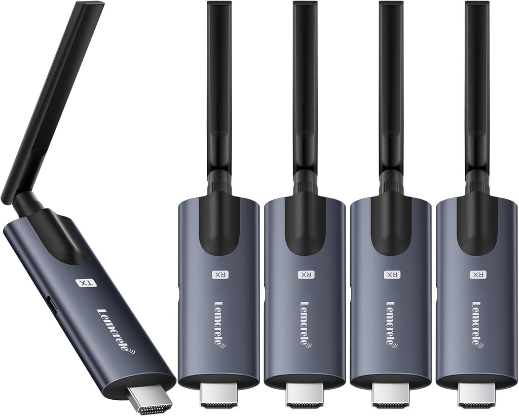 Lemorele Wireless HDMI Transmitter and Receiver, Deep Gray Aluminum Alloy