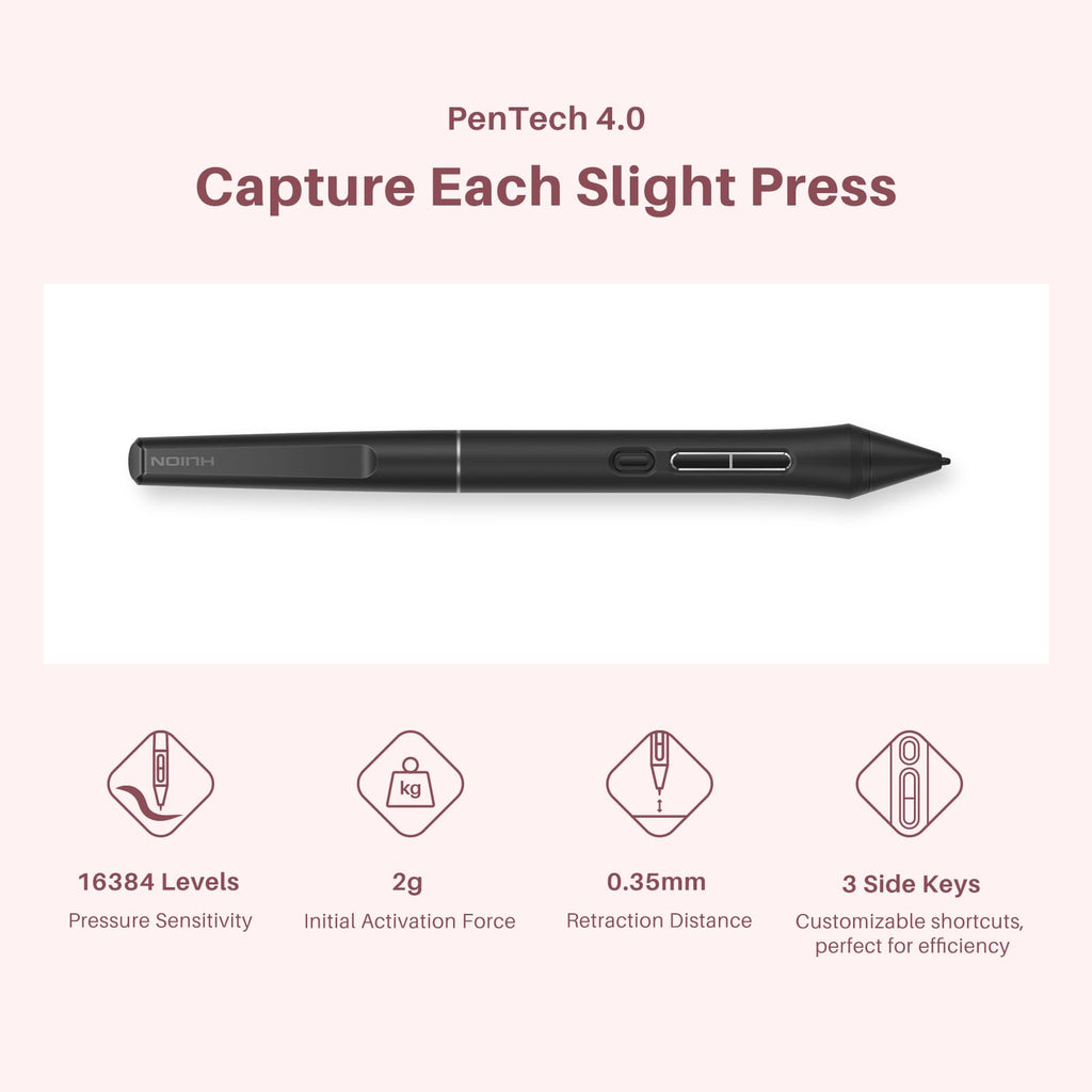 HUION Kamvas 13 (Gen 3) Drawing Tablet with Screen, Dual Dial, 13.3", Black