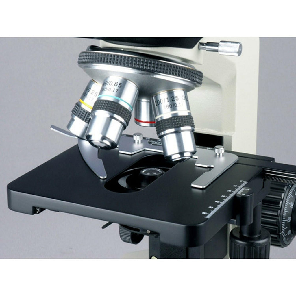 AmScope B490B Compound Binocular Microscope, Brightfield, White