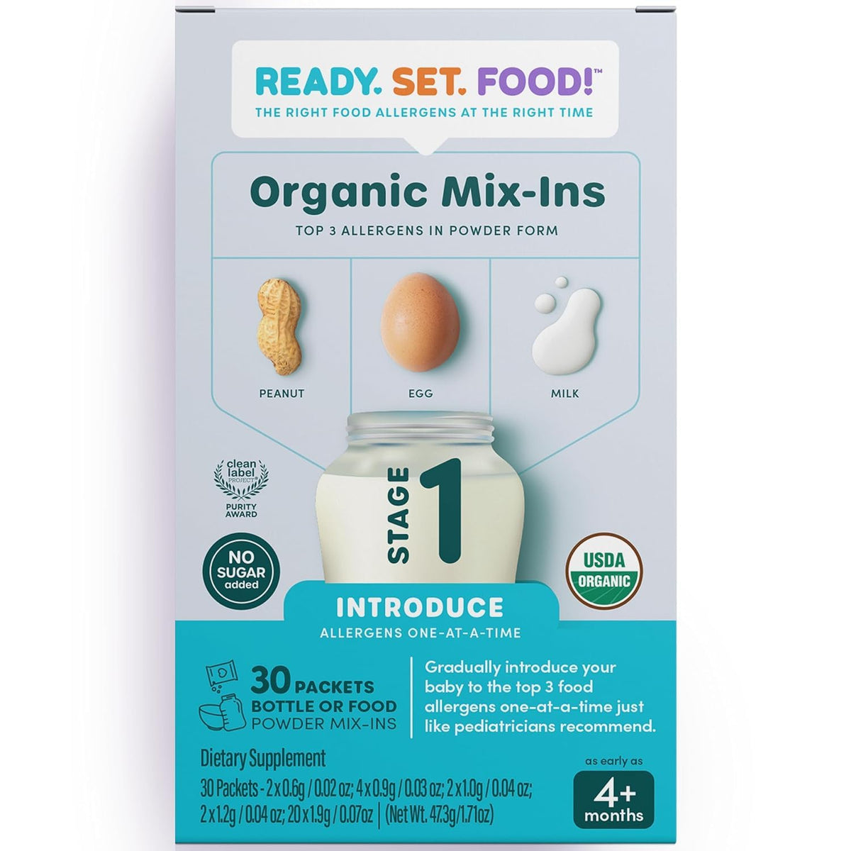Ready Set Food Stage 1 Baby Food Mix-Ins - Baby Allergen Introduction Kit