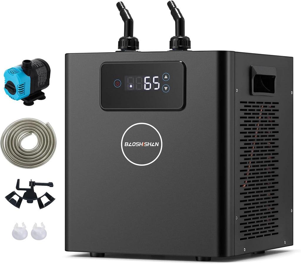 BAOSHISHAN 1/3 HP Aquarium Chiller Up to 79 Gal, Drops Down 8-15F 110V
