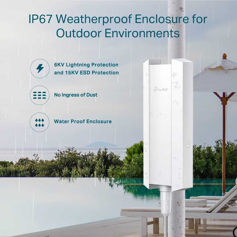 Omada AX3000 Outdoor Wireless Access Point, w/PoE Injector(EAP650-Outdoor)
