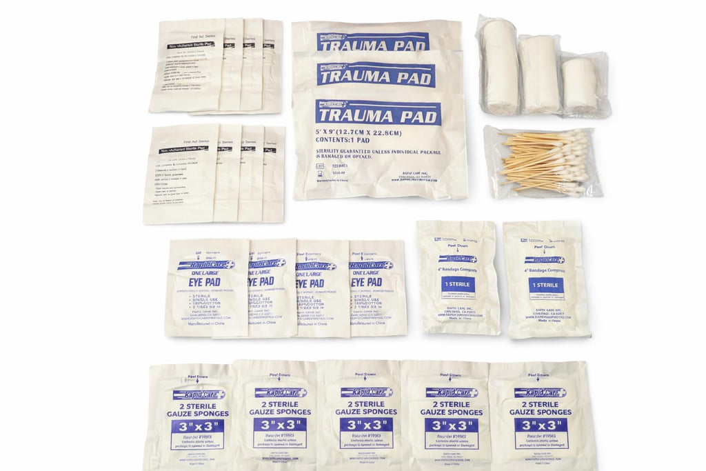 Rapid Care 4-Shelf First Aid Refill Kit - 1033 Piece OSHA & ANSI Compliant First Aid Cabinet Refill, Serves 150+ People, Color-Coded Workplace, Office & School First Aid Supplies