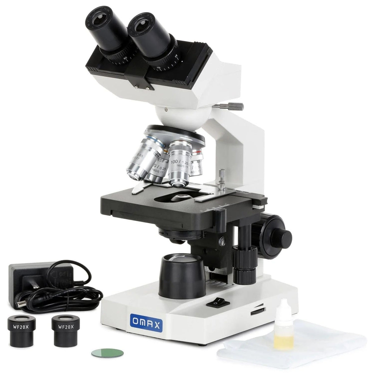 OMAX M82E Series Binocular Biological Compound Microscope 40X-2000X Magnification Lab LED with Mechanical Stage