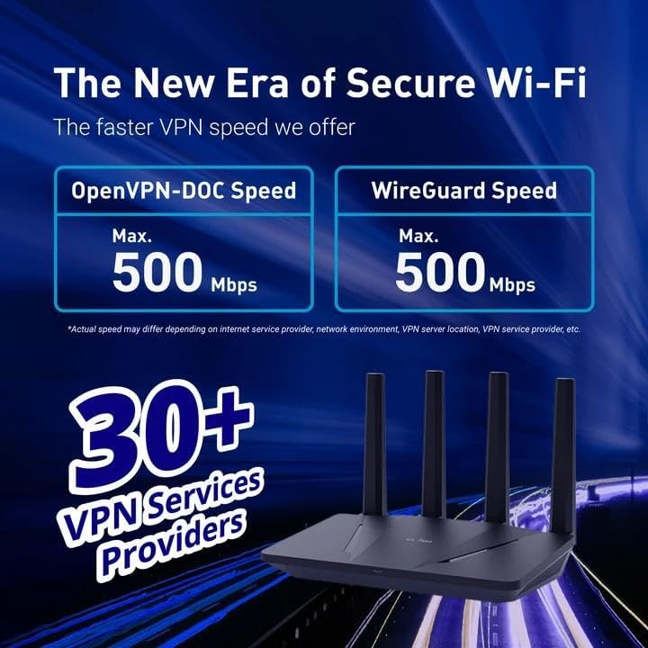 GL.iNet GL-MT6000 Flint 2 Wi-Fi 6 Gaming Router Dual 2.5G Ports