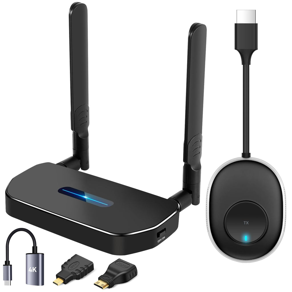Wireless Hdmi Transmitter and Receiver 4k Kit.One Receiver and Two Transmitter Packages,Switch at Will,Matching Distance 50M VGA Dual Screen Casting Video Audio from PC/Laptop/TikTok to Monitor