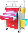 FDA Approved 5-Tier Medical Crash Cart with Auto-Sensing LED Lights
