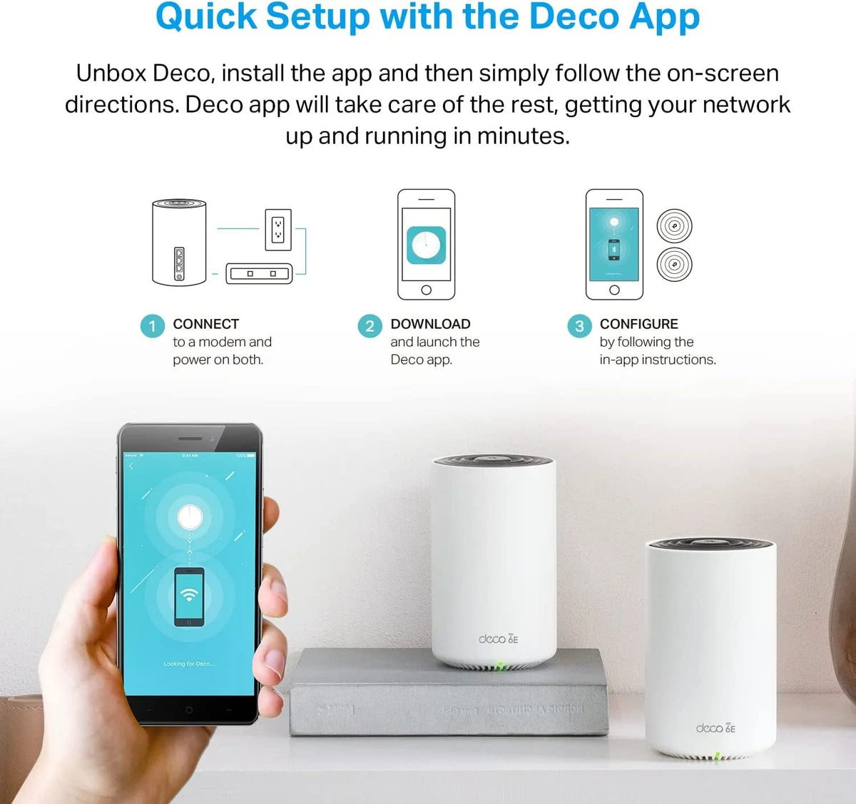 TP-Link Deco XE75 Pro AXE5400 Tri-Band WiFi 6E Whole Home Mesh Router