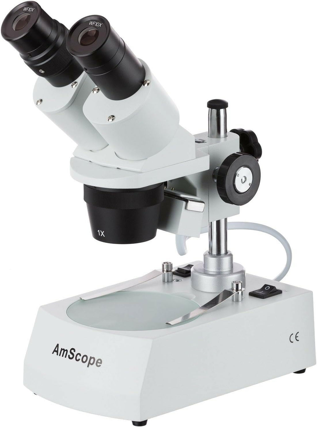 AmScope SE305R-PZ Forward Binocular Stereo Microscope, WF10x and WF20x