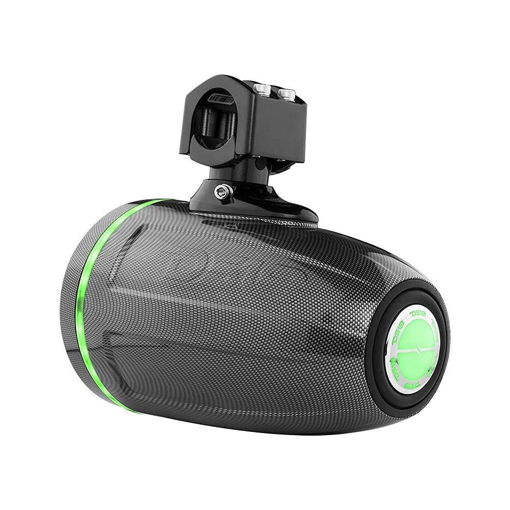 DS18 CF-X10TPNEO 10" Neodymium Marine Wakeboard Tower Speakers with Bullet Tweeter, Passive Radiator and RGB LED Lights - High Performance, Marine Grade IP65 Rated, 900W Max 300W RMS 4 Ohms (Pair)