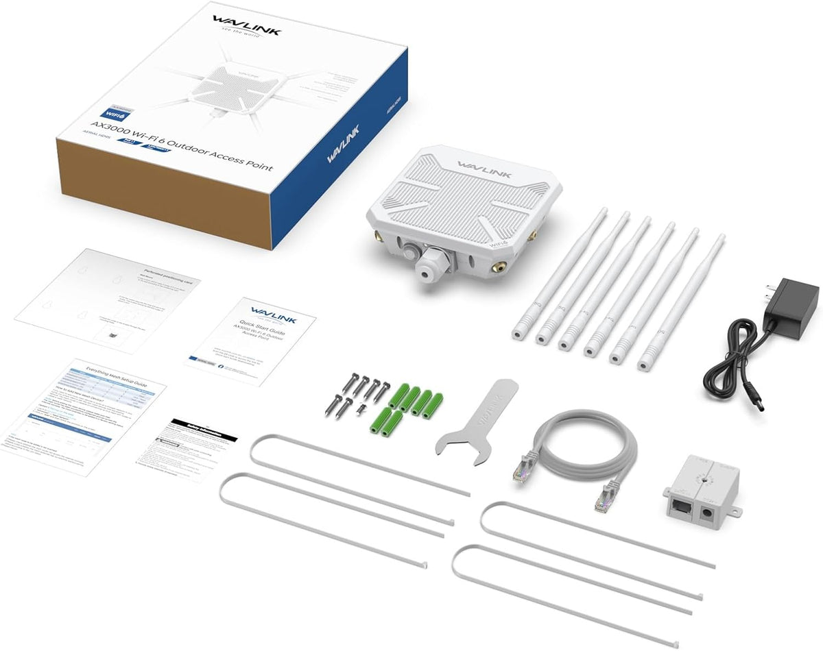 2026 AX3000 Outdoor WiFi 6 Extender, WAVLINK Long-Range WiFi Access Point