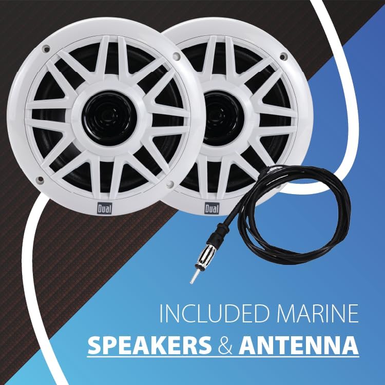 Dual Electronics MXP152W Marine Stereo Bluetooth 6.5" Speakers & Antenna