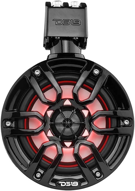 DS18 NXL-X6TP/RD Hydro 6.5" Marine Towers with Integrated RGB LED Lights High Performance, Marine Grade IP65 Rated, 300 W Max 150 W RMS 4 Ohms (Pair)