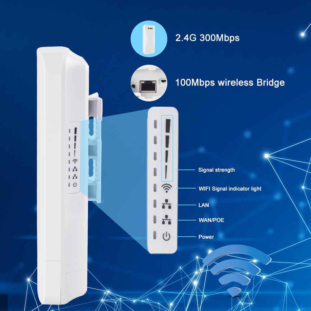 KuWFi Wireless Bridge Point to Point Outdoor 3KM Long Range WiFi Bridge