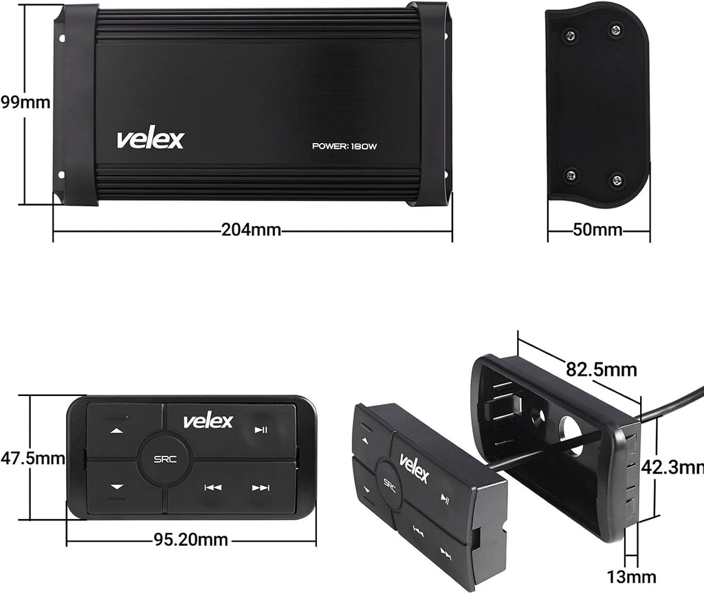 velex Marine Bluetooth Amplifier Speaker Packageâ¦