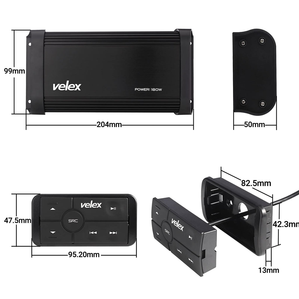 velex Marine Bluetooth Amplifier Speaker Packageâ¦