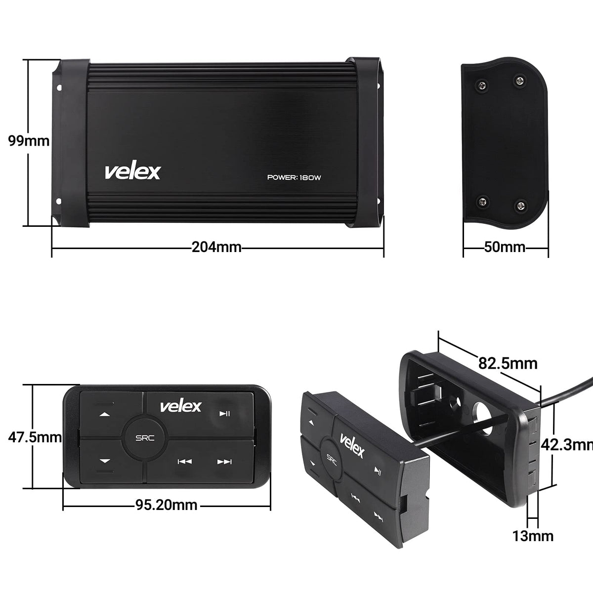 velex Marine Bluetooth Amplifier Speaker Packageâ¦