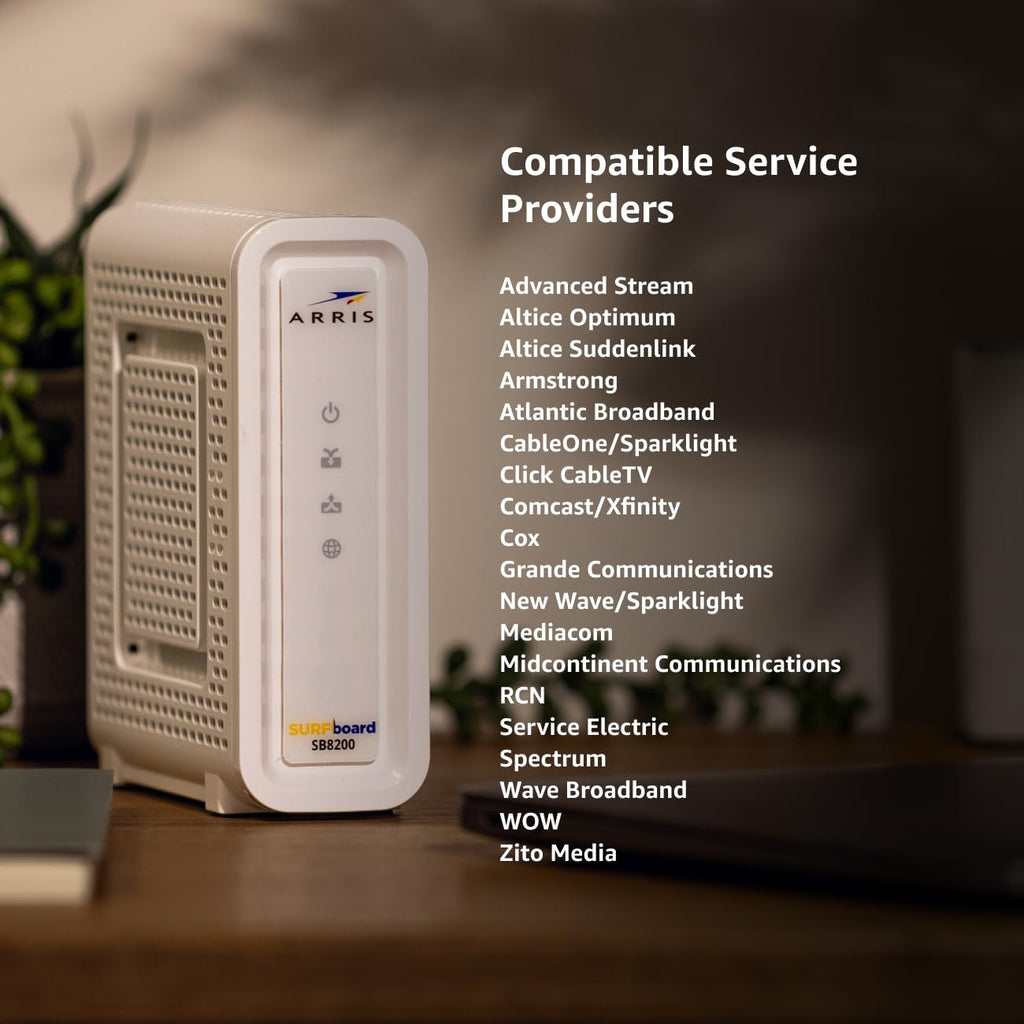 ARRIS SURFboard SB8200 DOCSIS 3.1 Cable Modem | Up to 1 Gbps Plans