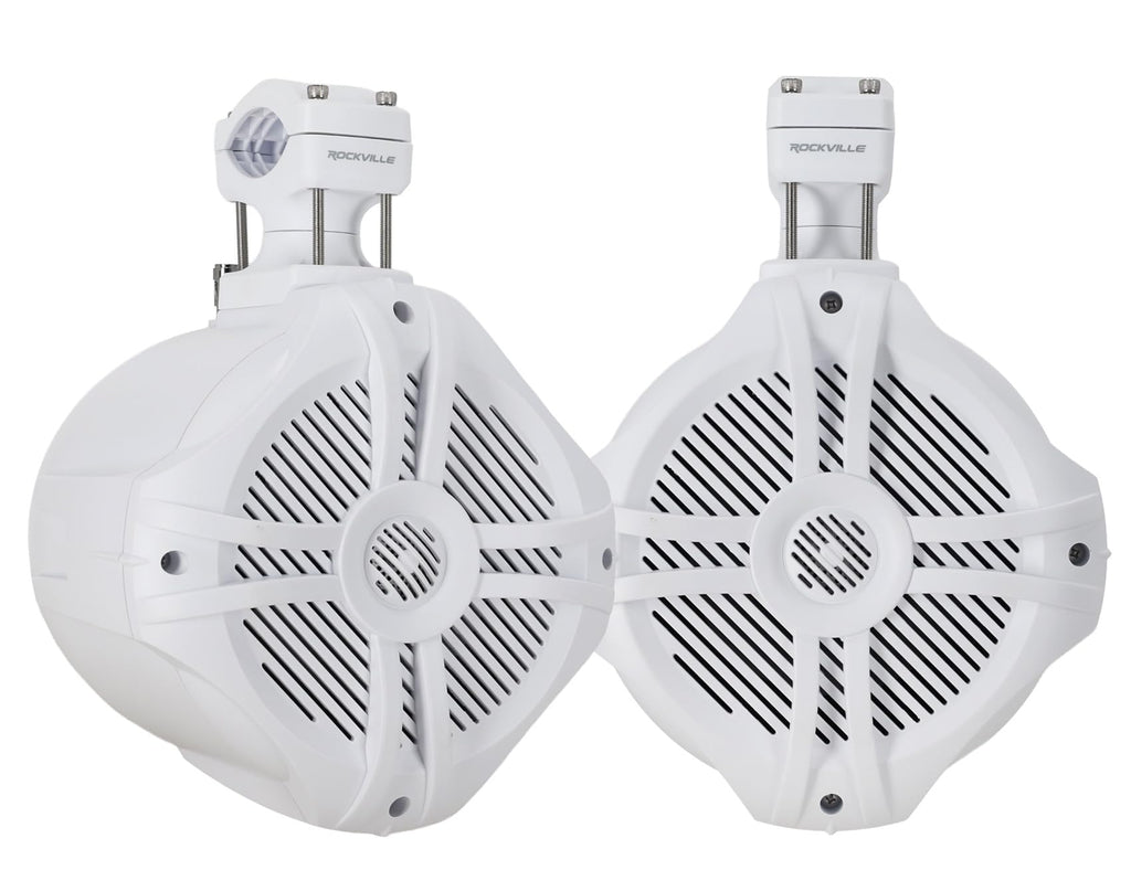 Rockville RWB70B Black 6.5" 4-Ohm Marine Wakeboard Tower Speakers Pair