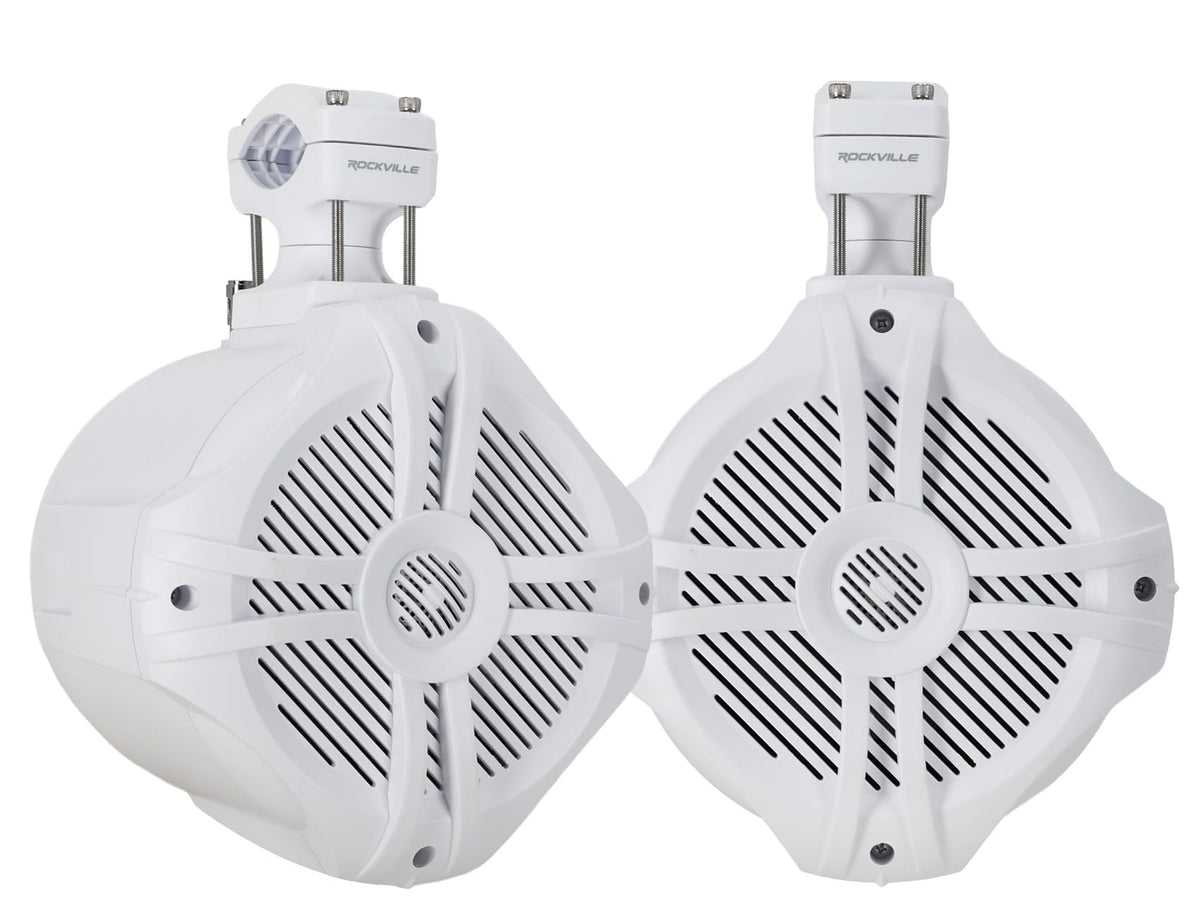 Rockville RWB70B Black 6.5" 4-Ohm Marine Wakeboard Tower Speakers Pair