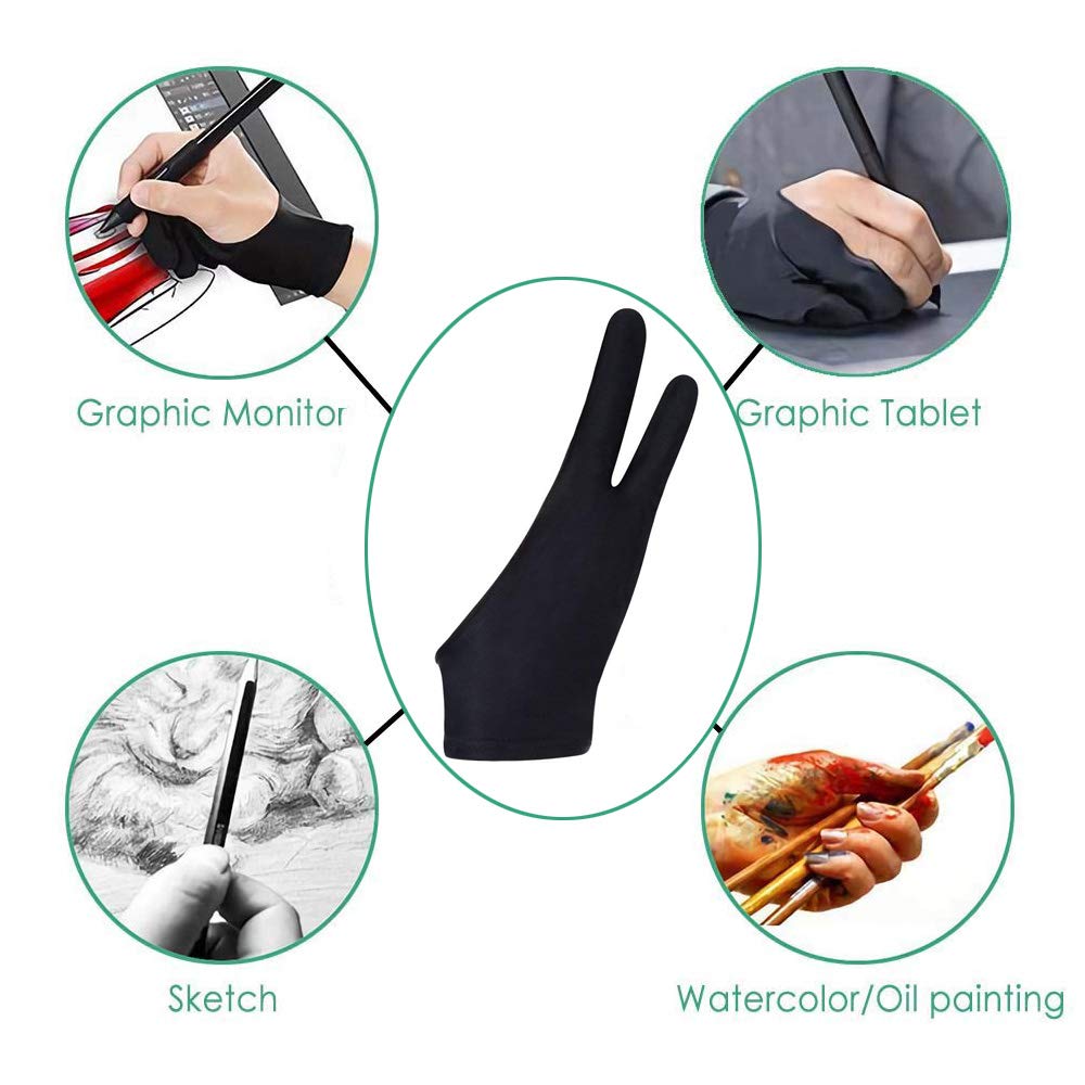 6 Pcs Artist Glove for Drawing Tablets, Digital Drawing Glove in 3 Sizes â S, M, L