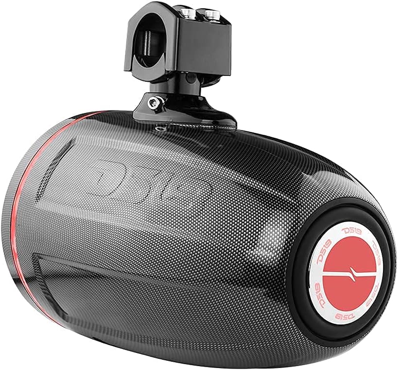 DS18 CF-X8TPBNEO 8" Neodymium Marine Towers with Built-in Passive Radiator, 1" Driver and RGB LED Lights - High Performance, Marine Grade IP65 Rated, 550W Max 180W RMS 4 Ohms (Pair)