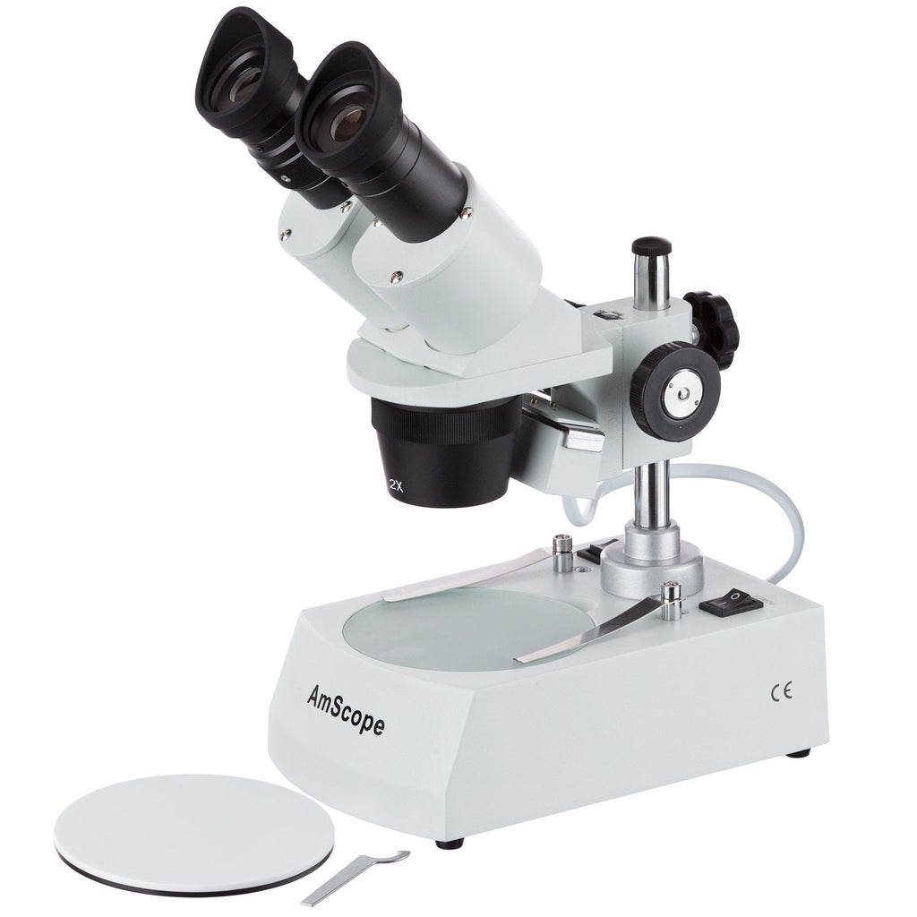 AmScope SE306R-PZ Forward Binocular Stereo Microscope, WF10x and WF20x