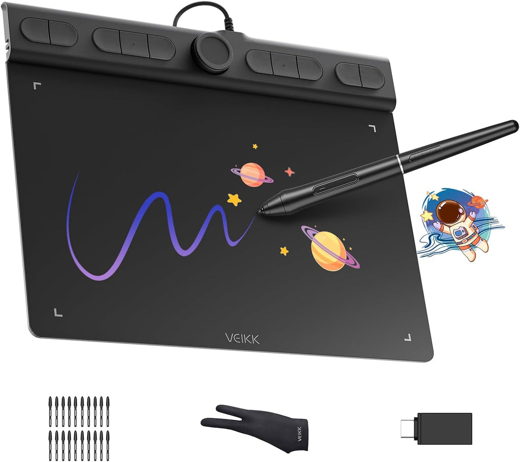 VEIKK VK850 8x5 Inch Digital Drawing Graphics Tablet with Battery-Free Pen