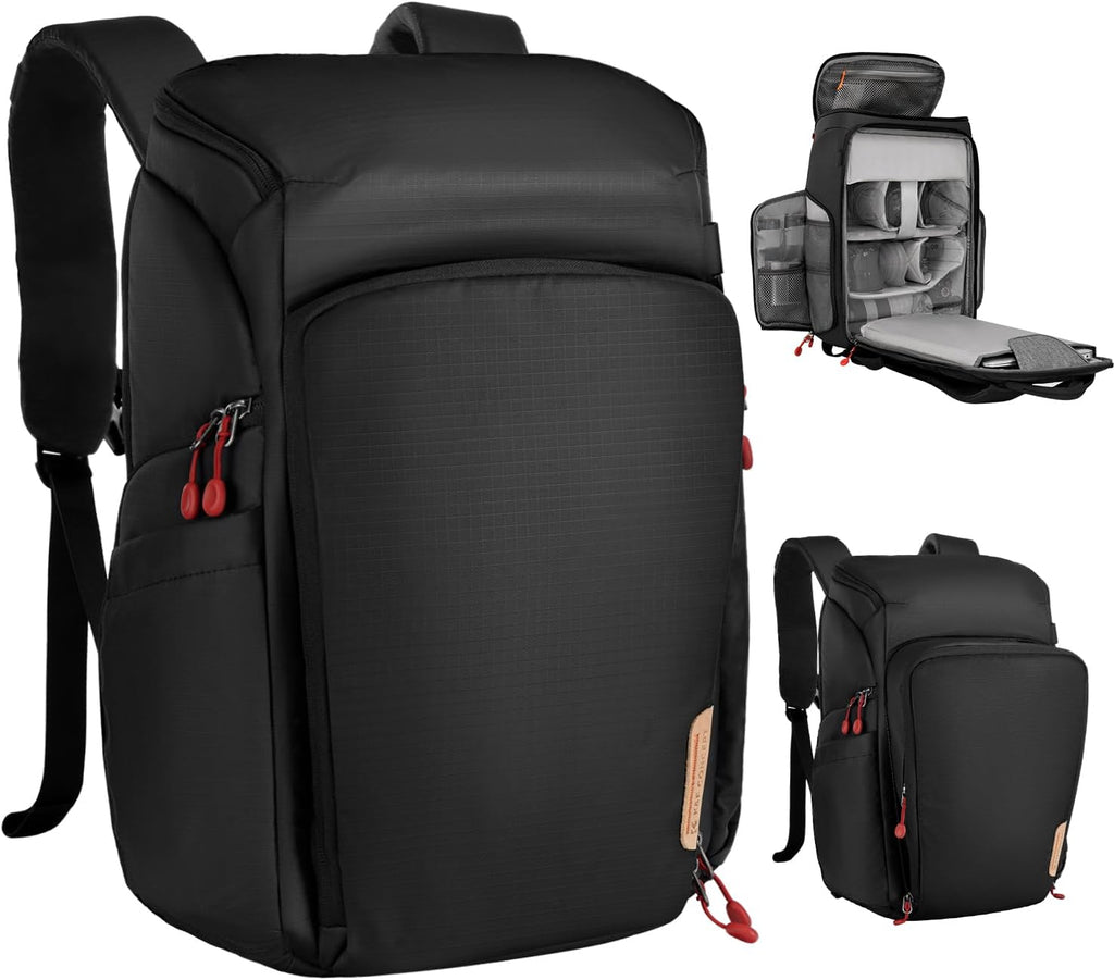 K&F CONCEPT Camera Backpack, 22L Expandable Camera Bag with Rain Cover