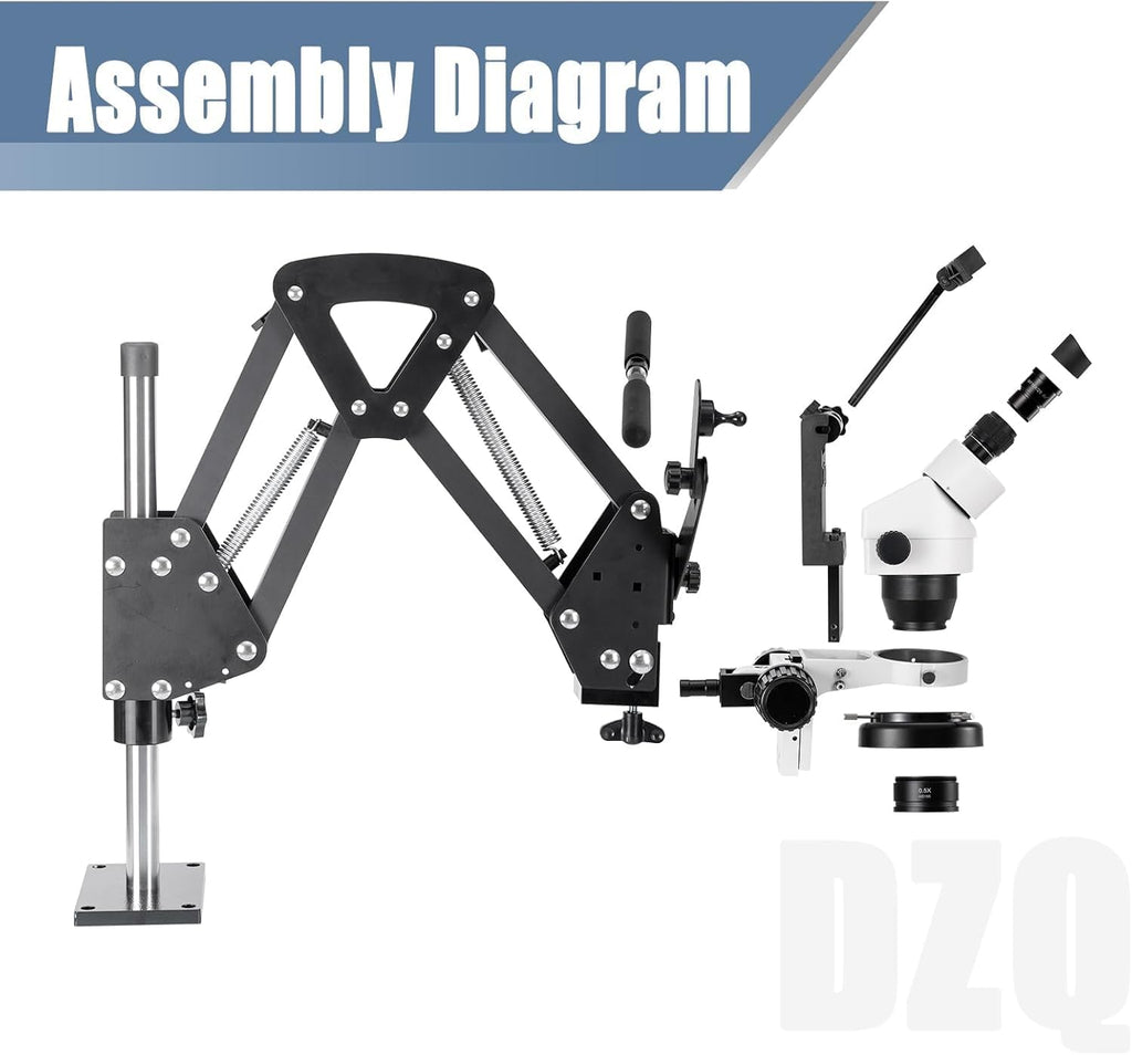 DZQ ZQ-1 Multi-Directional Microscope 7X-45X Magnification 0.5X Barlow Lens