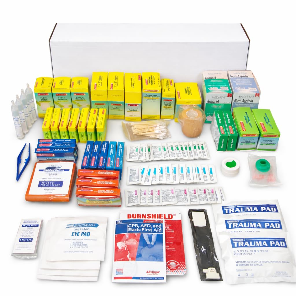Rapid Care 4-Shelf First Aid Refill Kit - 1033 Piece OSHA & ANSI Compliant First Aid Cabinet Refill, Serves 150+ People, Color-Coded Workplace, Office & School First Aid Supplies