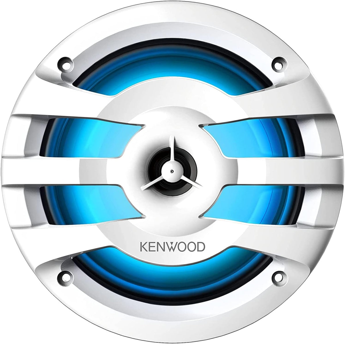 Kenwood KFC-1673MRWL 6-1/2" 2-Way Marine Speakers with Grilles (Pair) | Built-in LED Lights (White)
