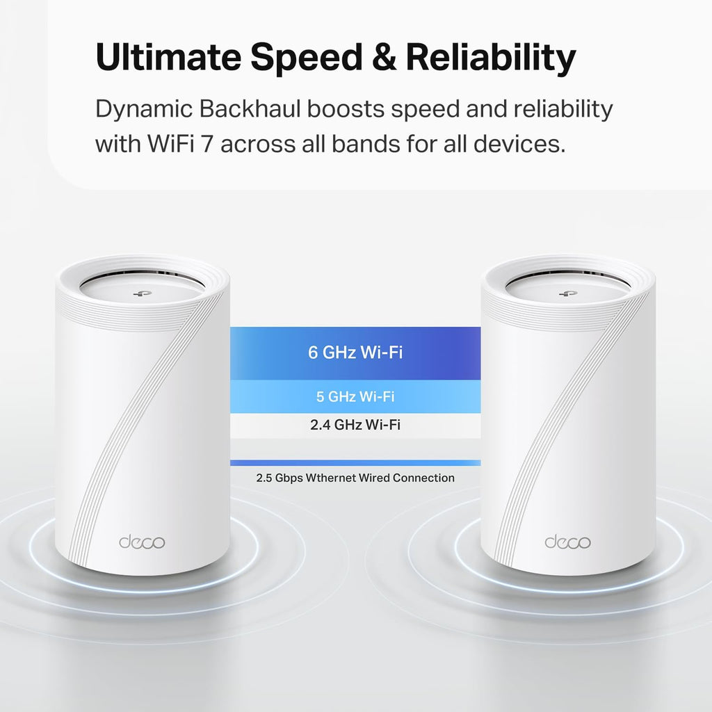 Deco 7 Pro Tri-Band WiFi 7 BE10000 Whole Home Mesh System 6-Stream 10 Gbps