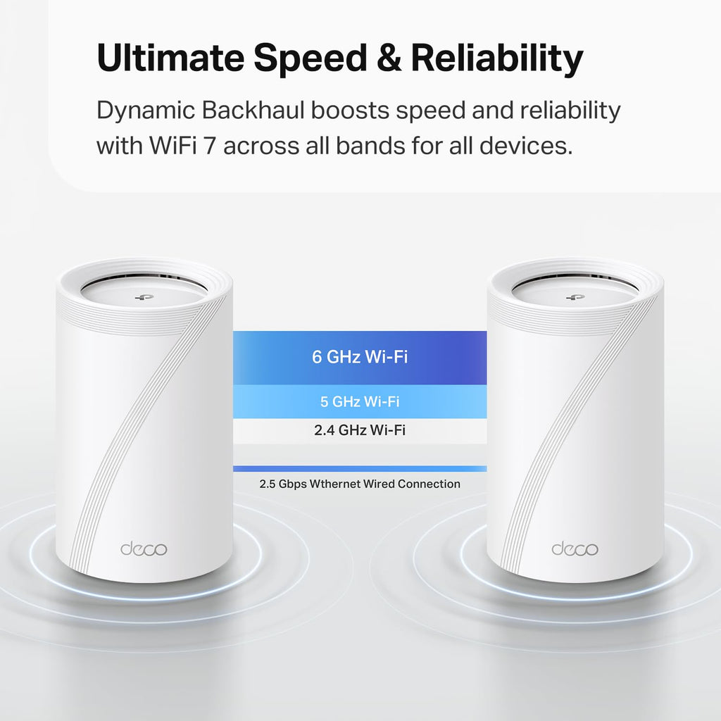 Deco 7 Pro Tri-Band WiFi 7 BE10000 Whole Home Mesh System 6-Stream 10 Gbps