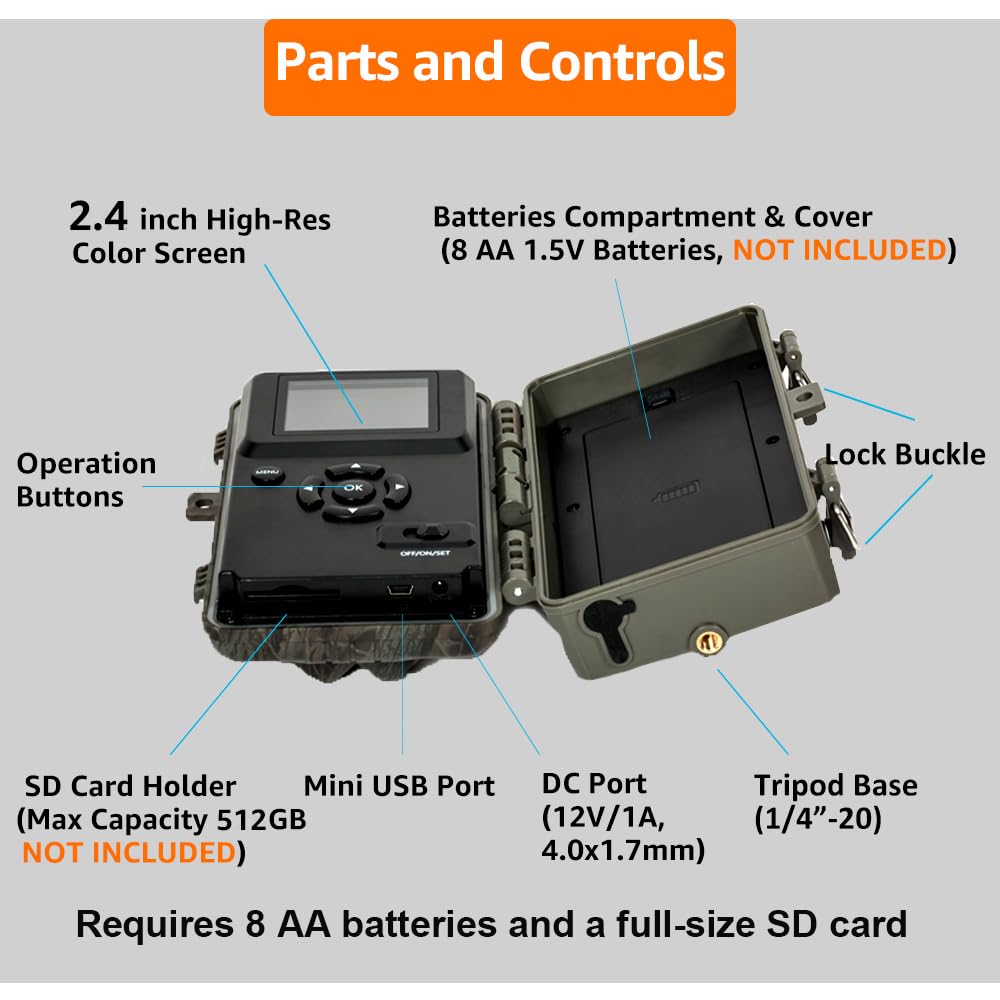 GardePro A3S 2-Pack Non-Cellular Trail Camera, 1296P HD Video with Sound
