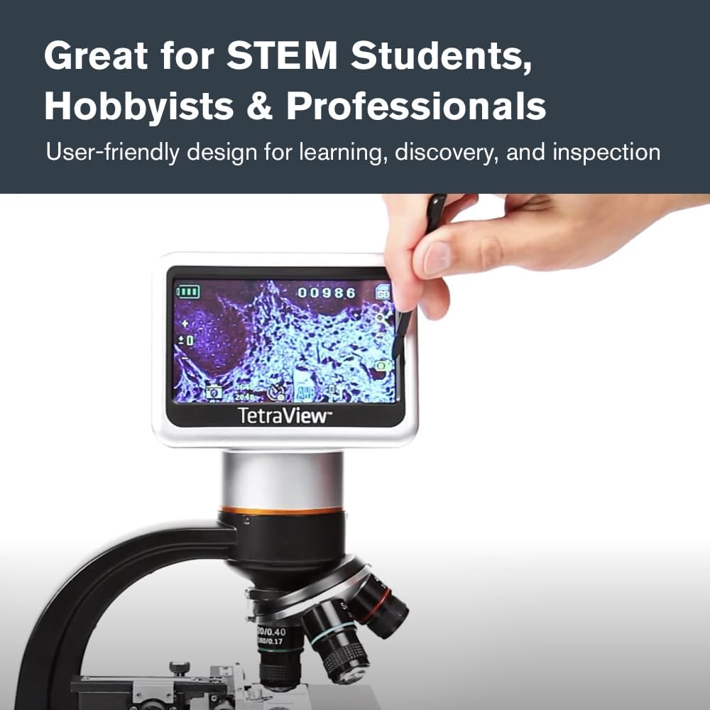 Celestron TetraView LCD Digital Microscope with 180Â° Swivel Screen