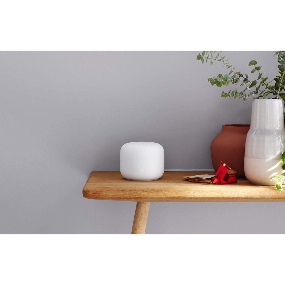 Nest WiFi Router with 1 Point - Mesh for Wireless Internet Wi-Fi Extender Smart Speaker Works and Google Home Systems Snow