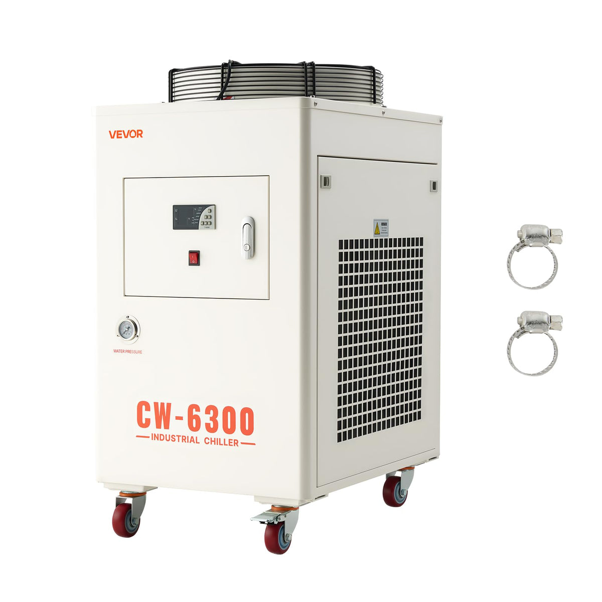 VEVOR Industrial Water Chiller, 5460 BTU/h, Industrial Water Cooler Cooling System with Compressor, 1.8â¯ Gal Tank Capacity, 3.4â¯GPM Max Flow, Laser Chiller, for CO2 Laser Engraving & Cutting Machine