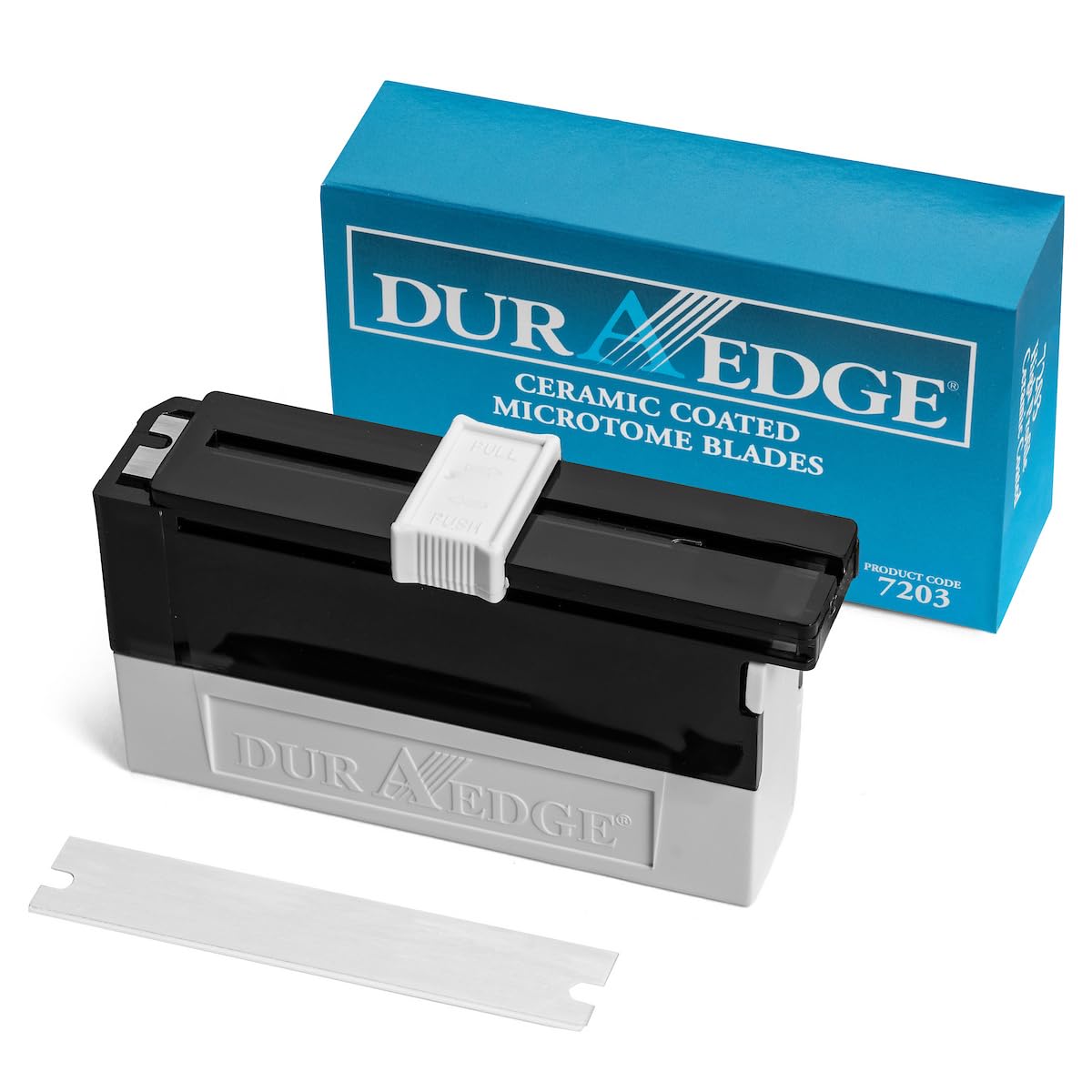 DURAEDGE 7310 High Profile PTFE Microtome Blade Pack (Box of 50) Precision Blade for Tissue Sectioning, PTFE-Coated Disposable Microtome Blade for Histology Labs, Medical Laboratory Supplies